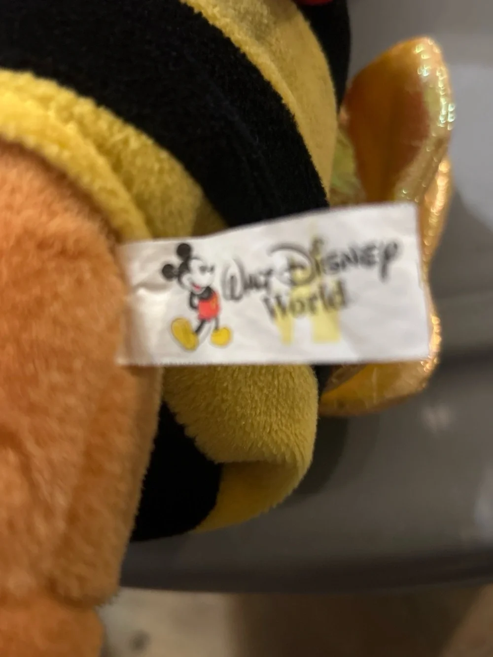 Disney Pooh Plush in Red Shirt & Yellow Black Bee Outfit